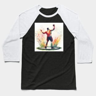 Artistic illustration of a shot-putter in track and field Baseball T-Shirt